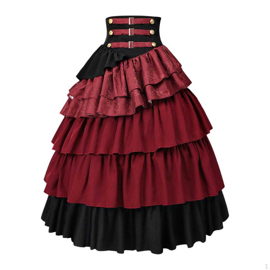 Women's Steampunk Gothic Skirt Halloween Pirate Costume for Christmas Role Play