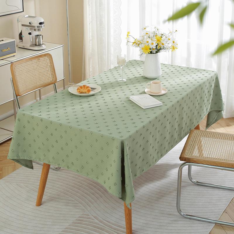 

Simple rectangular tablecloth cotton linen non-slip coffee table household tablecloth fabric table mat three-dimensional floral 90*90CM