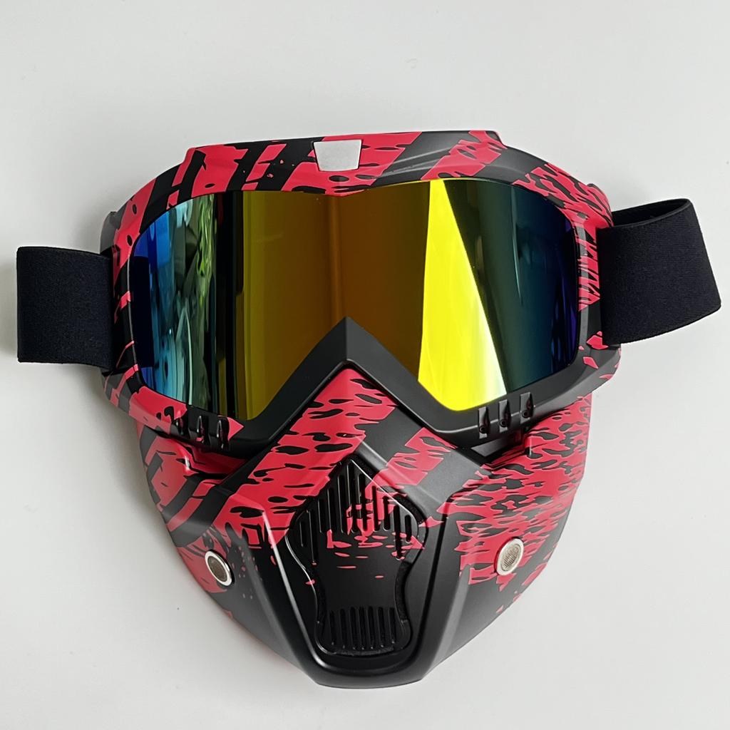 Windproof Outdoor Mask Glasses Men Off-road HD Lens MX MTB ATV Anti-Fog Full Face Protection Tactical Helmet Mask Adjustable