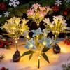 Solarbetriebene LED Outdoor Blumen Dekoration 7 Köpfe Simulationsblumenlampe Camping Dekor