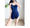 2024 Japanese College Style Two-Piece Women’s Swimsuit: Trendy, Belly-Covering, Sweet, Conservative One-Piece Hot Spring Wear