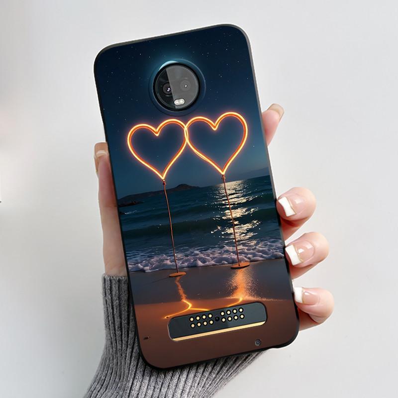 

Black Case For Motorola Moto Z3 Play Bumper Jelly Casing Ins Viral Dragon King Printed Pattern Protective Shockproof Soft Cover Moto Z3 Play