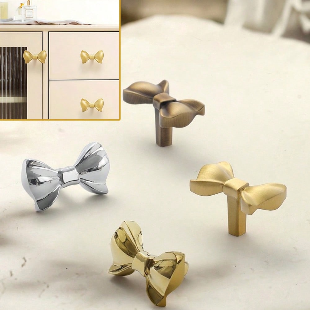 Brass Bow Drawer Pulls - Stylish Cabinet Door Handles for Home Decor Hardware Knobs and Drawer Cabinet Door Handles