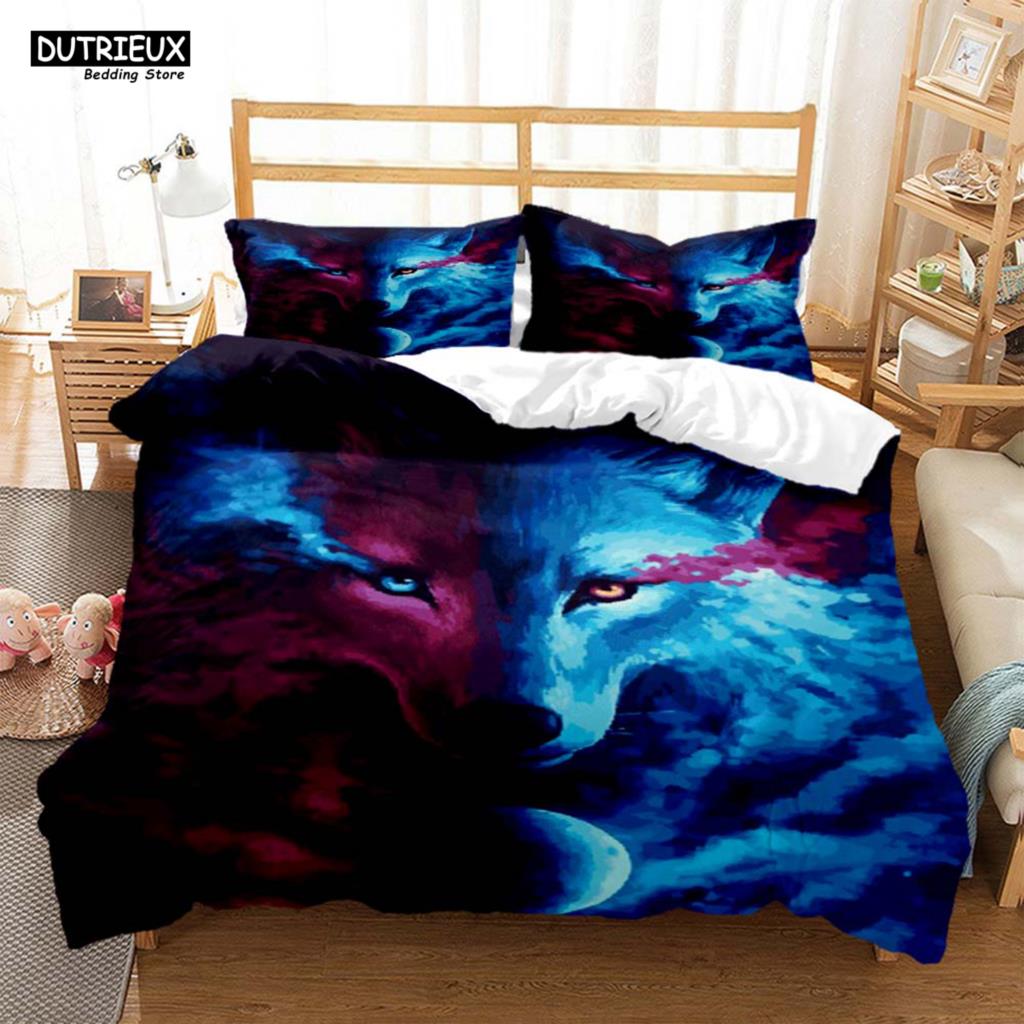 Comforter Wolf Digital Print Polyester Bedding Sets Child Boys Set For Teens Bedding Set Bed Comforter Set