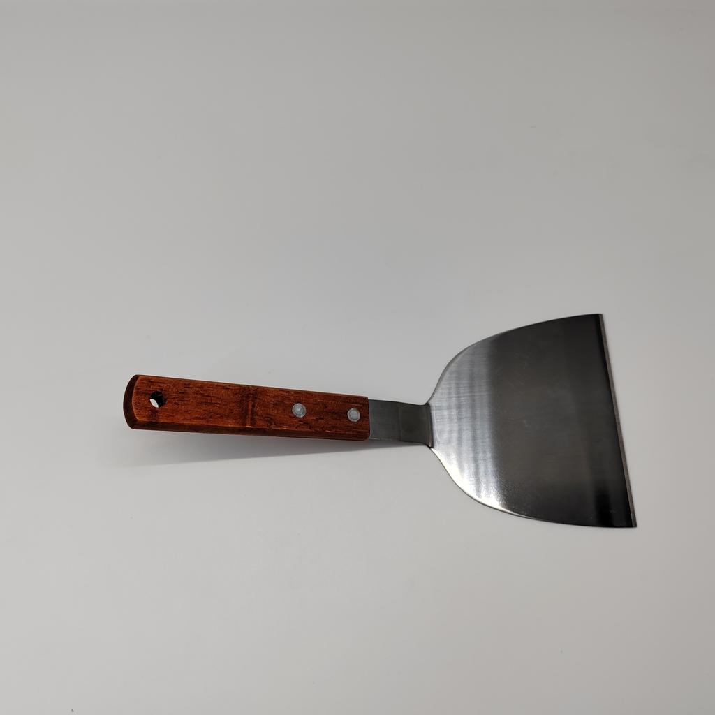 Stainless Steel Wooden Handle Teppanyaki Shovel Non-Slip Frying Fish Pancake Turners Kitchen Cooking Utensils