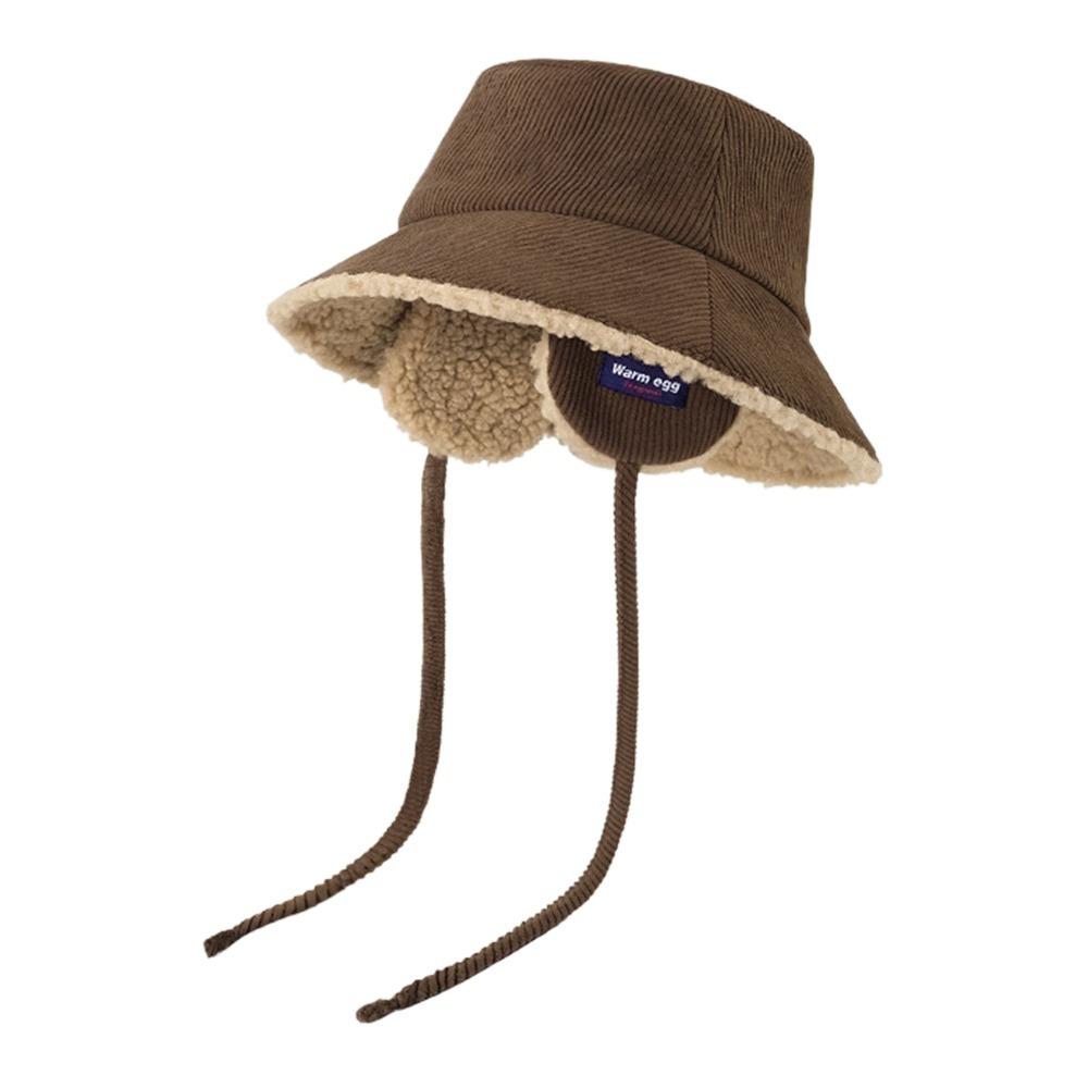

with Ear Guards Bucket Hat Soft Plush Plush Hat Winter Beanie Hat for Women кавовий