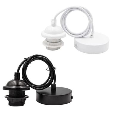 With 1M Cable Ceiling Lamp Base Screw Lampshade Base Vintage E27 Hanging Lamp Holder  Pendant Light