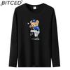 BITCED Men's Spring and Autumn Slim Trend Long-sleeved T-shirt Versatile O-neck Bottoming Shirt