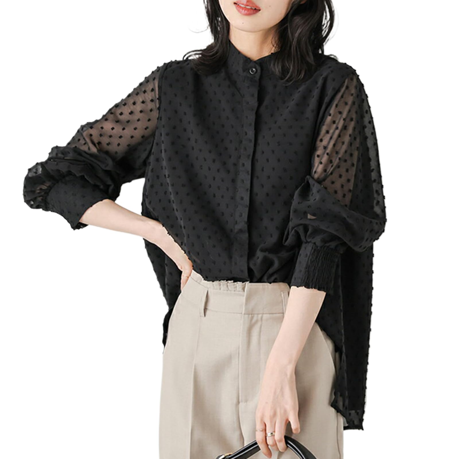 

Блузка Fealood Круглый пышный прозрачный бант Однотонный Длинный Идеально для Женский топ, Шея, Рукава, Воротник, Цвет, Рукава, Прозрачный, Мягкий, Элегантный, Стройнящий, чёрный