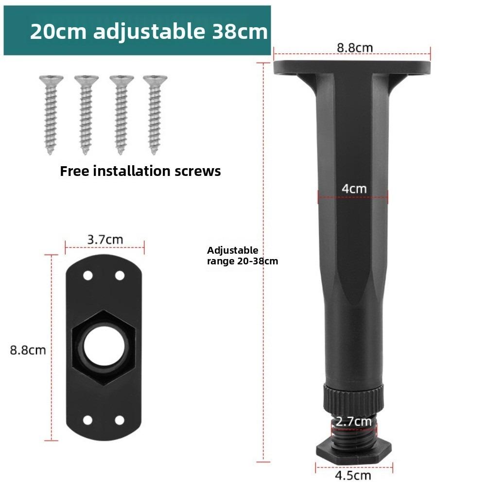 Höhenverstellbare Bettgestell-Stützbeine Schwerlast-PP-Bettlatten-Stützbeine Schwarz Tragfähige Brettbeine Füße