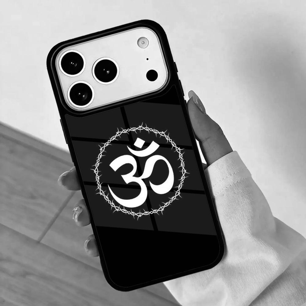 Om Yoga Symbol Hindu Logo Handyhülle für IPhone 17 AIR 16pro Max 15 14 13 12 11 Bumper Hülle