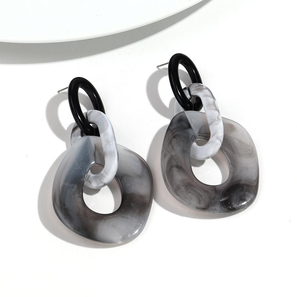 New Leopard Acrylic Big Link Chain Long Earrings for Women Exaggerated Irregular Geometric Drop Earring Statement Jewelry Gifts