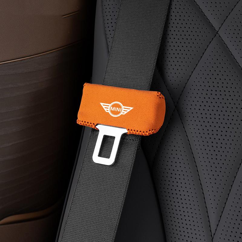 Car Safety Belt Buckle Plug Leather Cover For BMW Mini Cooper F54 F55 F56 R56 R60 SONE Roadster Clubman Coupe Auto Accessories z4