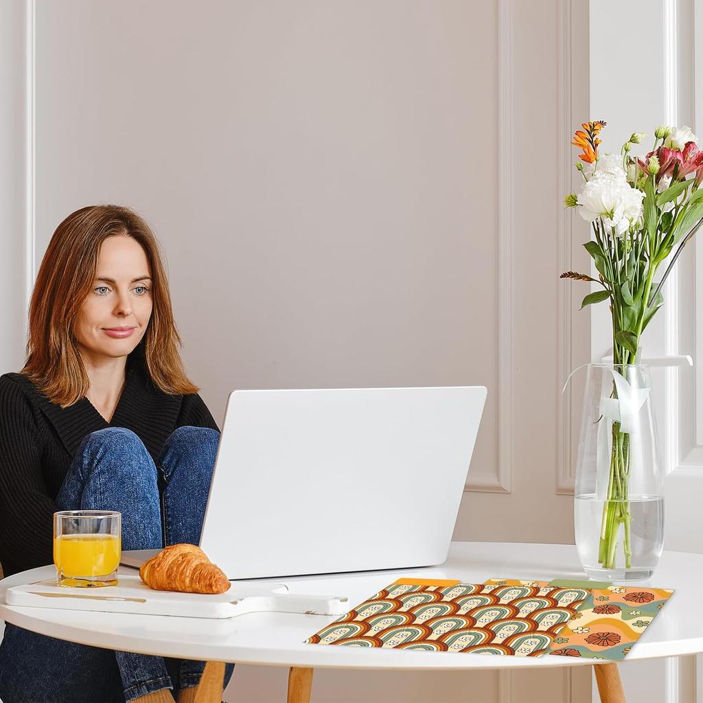 Boho Floral File Folders 12 Pack Retro Rainbow Flower Letter Size File Pockets with 1/3 Cut Tab for Office Classroom File Organizer, 9.5 x 11.5 Inch