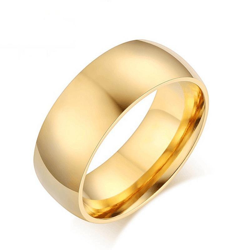 Titanium Steel Ring 8mm Arc Plain Ring Aperture Stainless Steel Ring Ring, Hand Jewelry