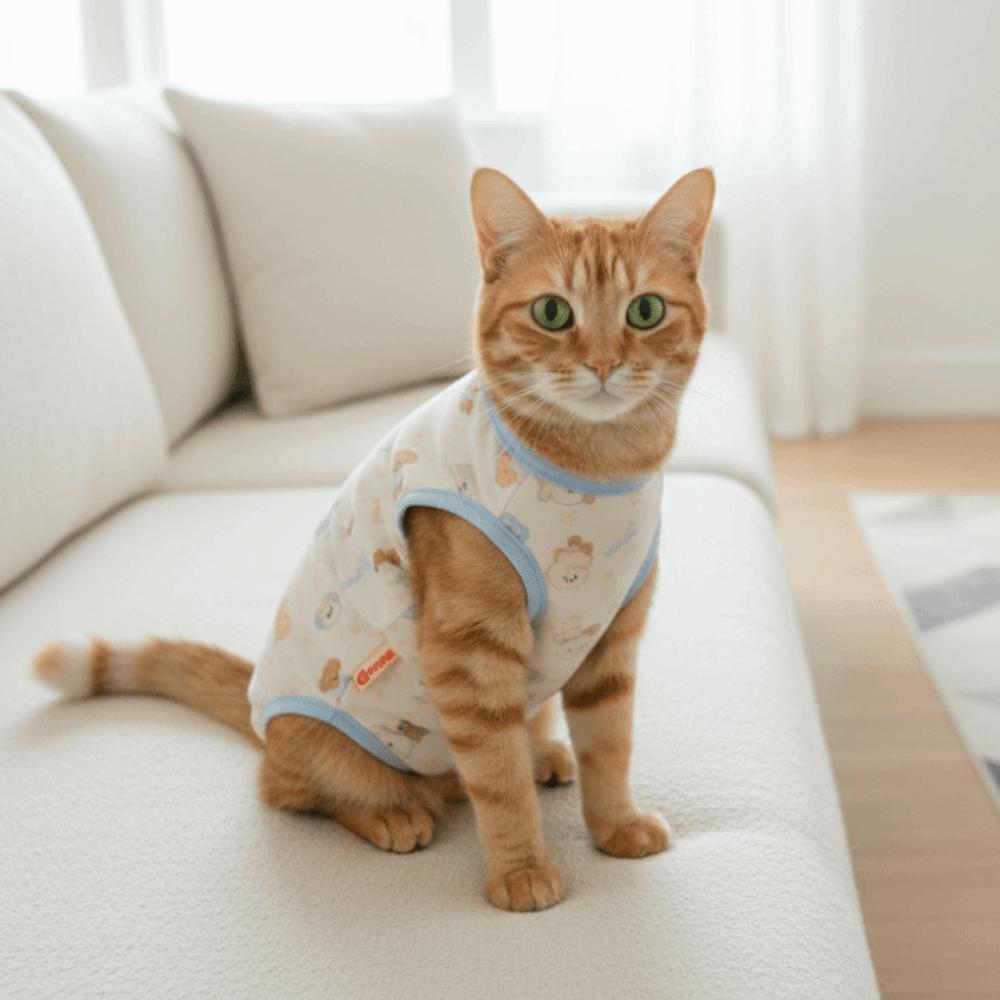 High Elasticity Cat Recovery Clothing Breathable Pet Anti-Licking Vest  Pet Estrus Period