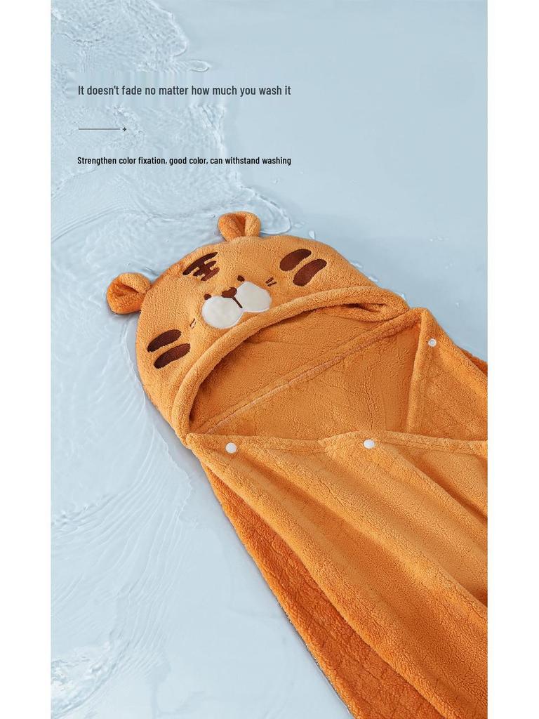 Kinderbadjas met capuchon: Superzachte, Absorberende, Sneldrogende, Dikke Poncho Badjas voor Pasgeborenen