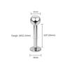 10pcs/lot Right Grand ASTM F136 Titanium Internal Threaded Labret Stud Body Piercing 3mm Ball Labret Monroe Lip Ring for Women