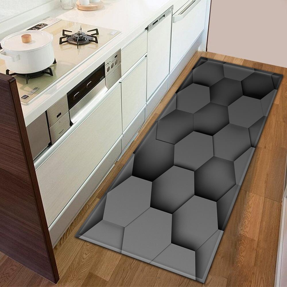 Entrance Door Mat Kitchen Bedroom Carpet Non-slip Floor Corridor Balcony Carpet Modern Printed Pattern Floor Mat