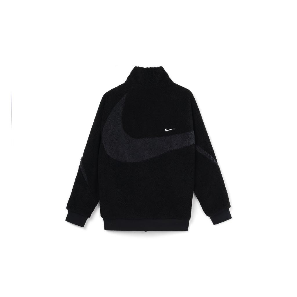 Nike Reversible Fleece Jacket With Stand Collar And Zip Men Jacket Black FB1910-010