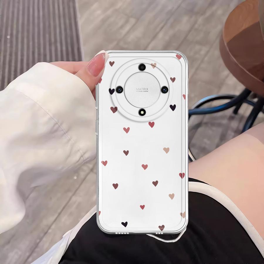 Colorful Cartoon Love Heart Case for Honor 90 Lite X9a X9b X8b X8 X7b X8a Soft Phone Cover