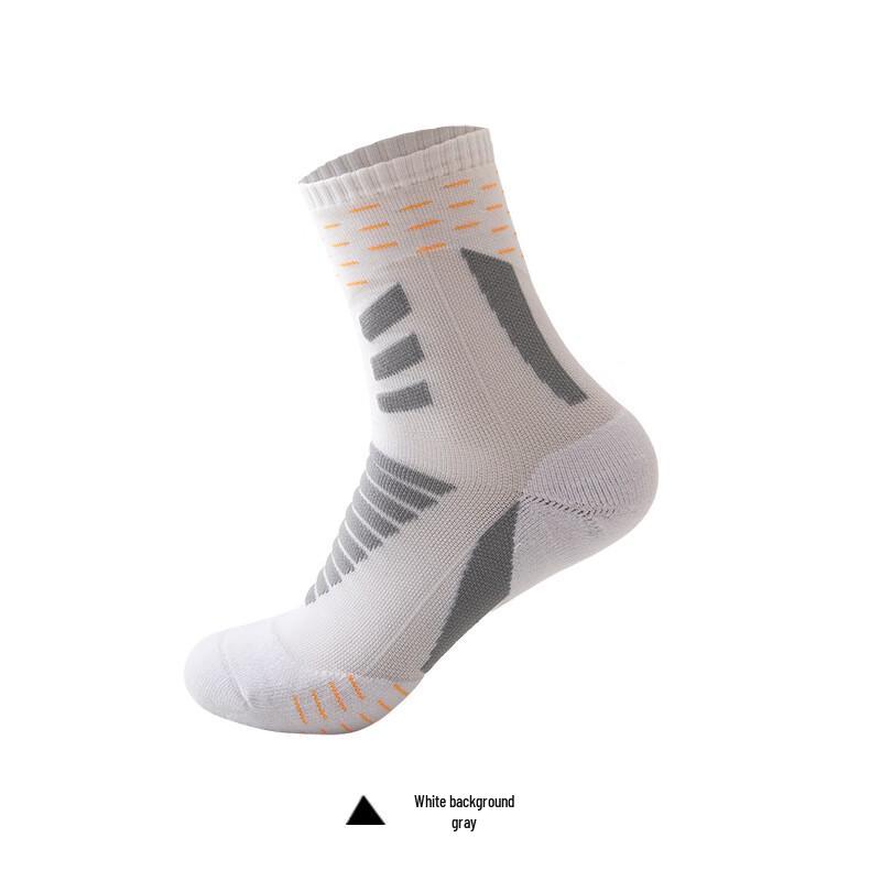 Jun Bie Men's Mid-Calf Breathable Terry Sports Socks