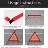 Portable Folding Warning Triangles Red Reflective Hazard Triangle  Breakdown Rescue