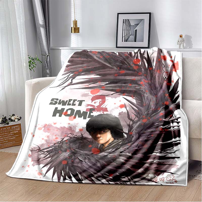 Sweet Home Kdrama Character Print Soft Flannel Throw Blanket Warm Cozy Sofa Bed Decorative Blanket For Home Use