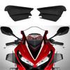 2pcs Motorcycle Side Winglet Wind Fin Spoiler Trim Cover Air Deflector ABS Black
