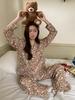 11 ins breathable home pajamas small lapel women's simple cotton double-layer yarn pajamas loungewear