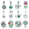 DIY Jewelry Making Supplies Green Horseshoe Four Leaf Clover Lucky Charm Pendant Beads for Bracelet Craft
