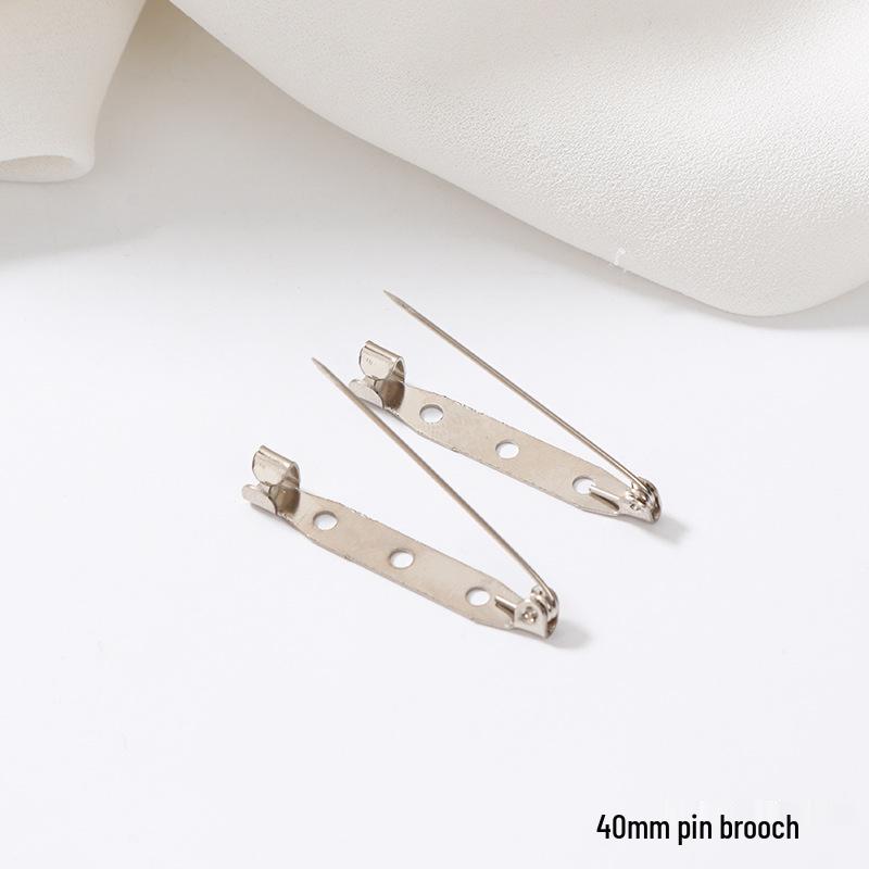 Safety Pin Brooch Base with Locking Head for Handmade DIY Corsage & Sweater Button Accessories