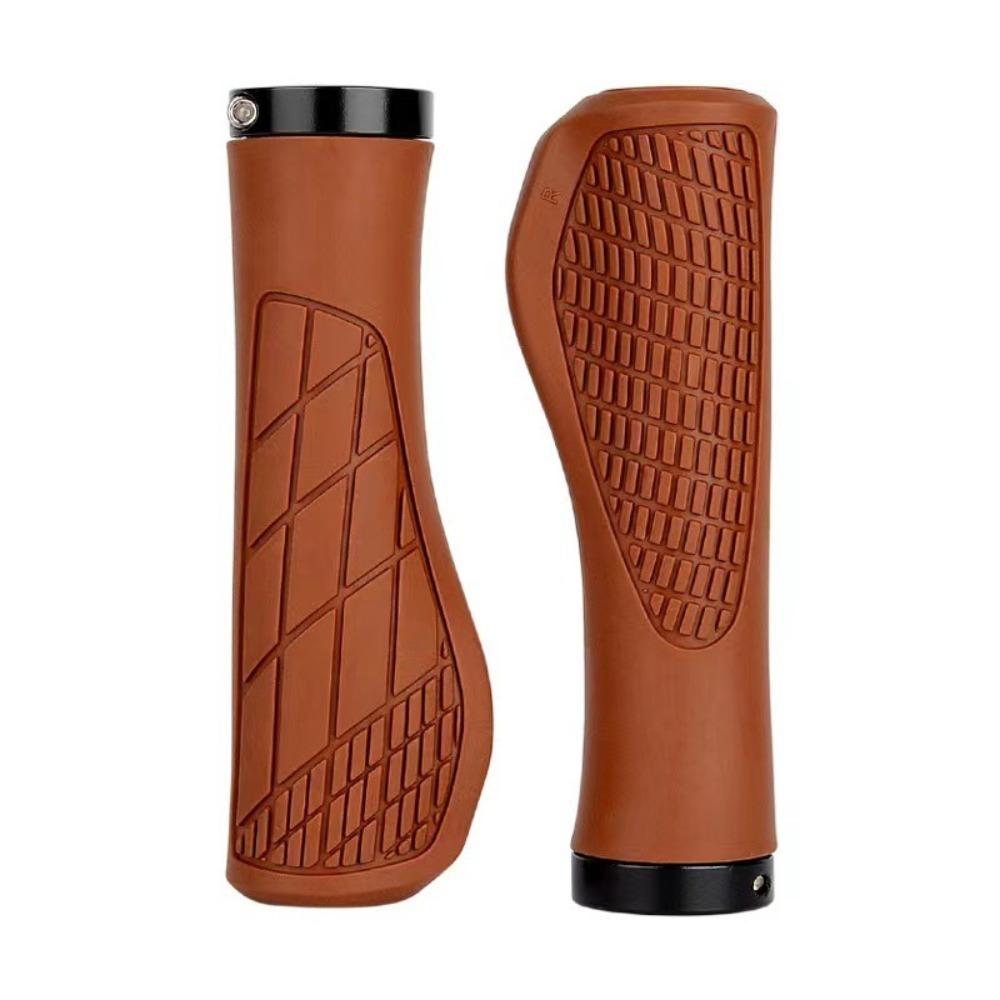 

2 Pcs Shockproof Bicyle Lockable Grips Ergonomic Bicycle Accessories коричневий