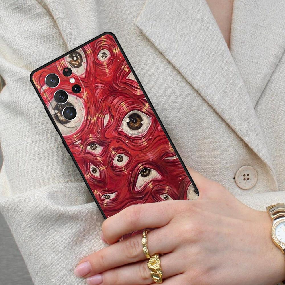 Scary Face Eyes Cell Phone Case for Samsung Galaxy S26 Ultra S25 S24 S23 S22 S21 S20 Note10 Cover