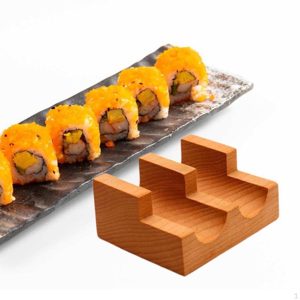 Wood Sushi Holder Display Stand Hand Roll Serving Tray for Party Supplies