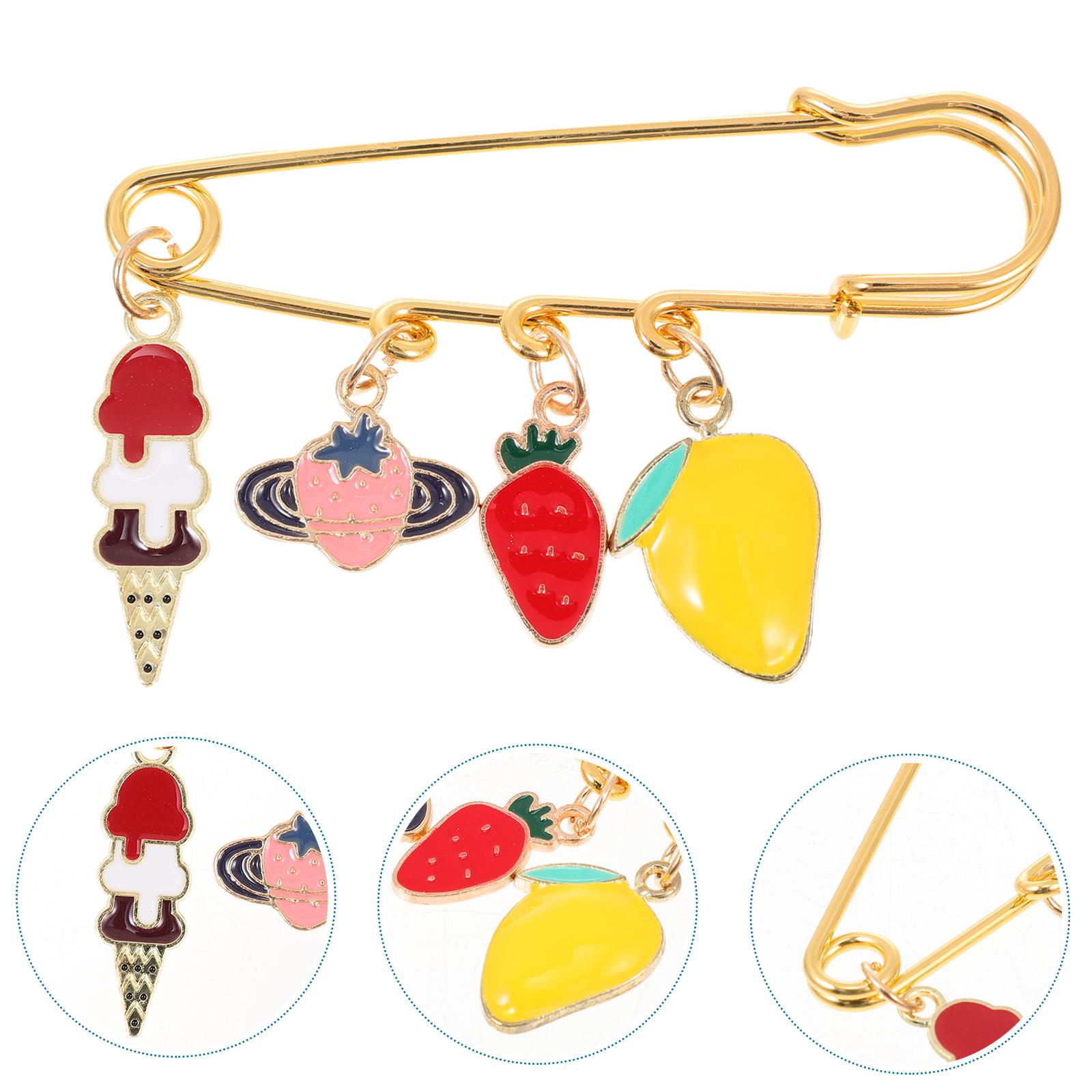 Alloy Brooch Women Pin Clothing Dress Cartoon Design Colorful Sweater Shawl Collar Jewelry Accessories Use Anti Rust