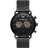 Aviator Black Metal Men's Quartz AR11142 Watch