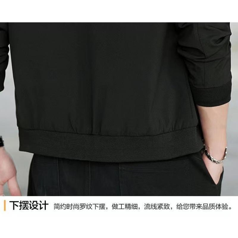 Men S Casual Baseball Jacket Spring Autumn Solid Long Sleeve Coat