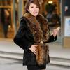 New autumn and winter imitation fur medium and long coat women's imitation fox fur collar imitation mink hair slim mother dress