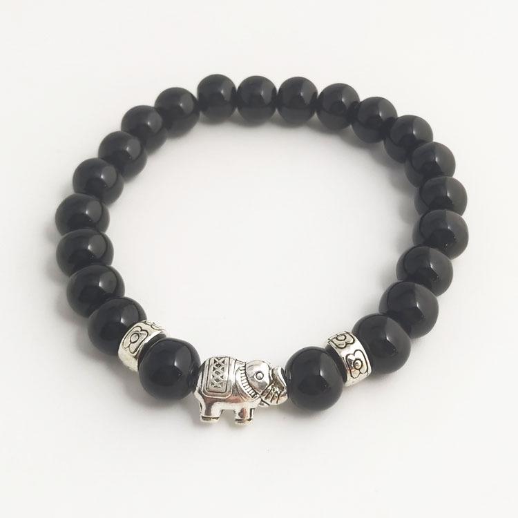 

Новый браслет из вулканического камня с бусинами и дизайном в виде головы льва и слона