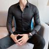 2025 Spring Men Solid Color Business Shirt Men Shirt Fashion Classic Basic Casual Slim White Social Shirt Autumn