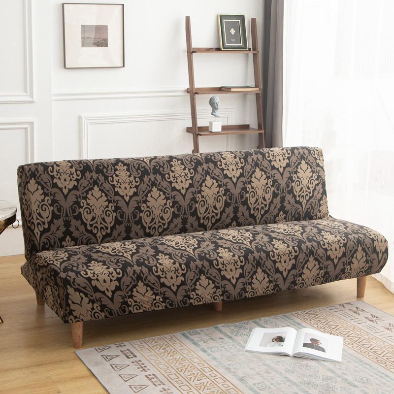LANMOLIFE Foldable Sofa Bed Cover Stretch Futon Armless Sofa Bed Covers Removable And Washable Furniture Protective Covers