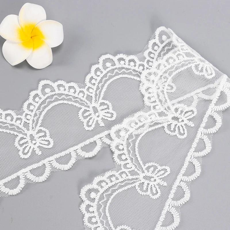 

15Yards Embroidered Mesh Milk Silk Lace Fabric DIY Underwear Cuffs Neckline Skirt Accessories 15Yards белый