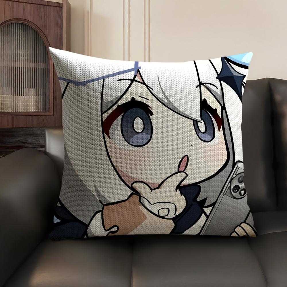 Paimon Cute Cute Genshin Impact Cushion Cover Natural Linen Organic Fabric DoubleSided Printing Sofa Home Decor Pillow Case