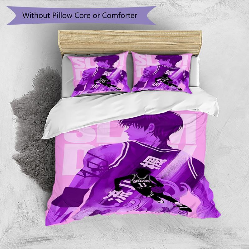 3pcs Duvet Cover Set (1*Duvet Cover + 2*Pillowcase, Without Core), SLAM DUNK Print Bedding Set, Bedroom Decor, All‑Season, Birthday Gift