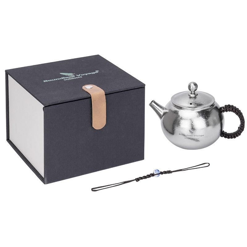 Pure Titanium Teapot Home Office Outdoor Use 260ml Thickened Durable Kung Fu Tea Pot With Built-in Heater