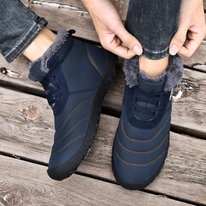 Men's Mid-Cut Warm Snow Boots - Large Size, Thick Velvet, Winter Casual Shoes