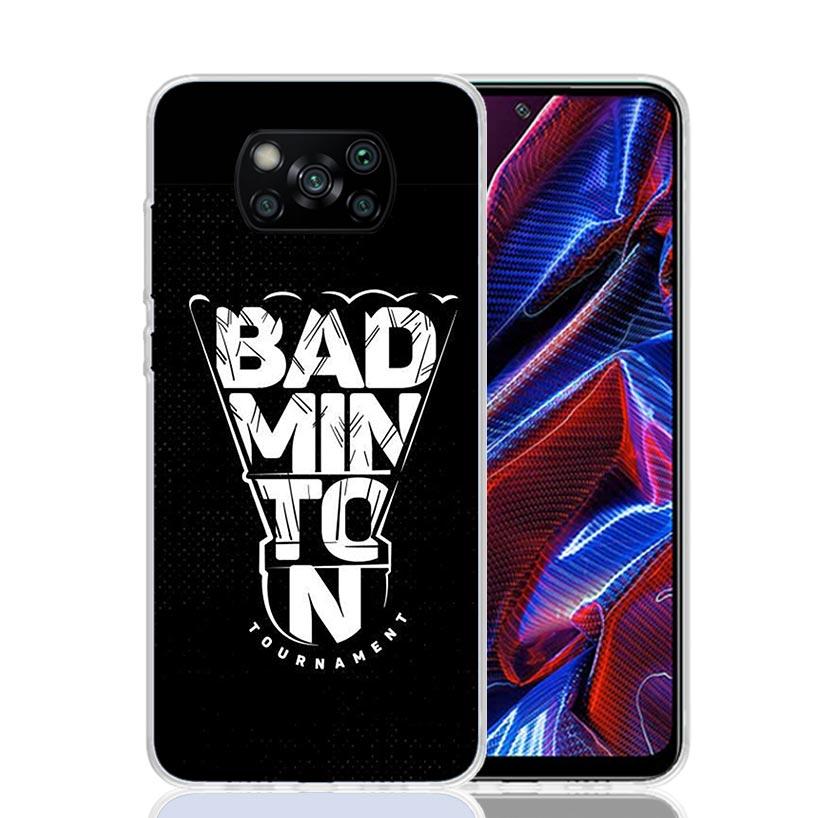 Badminton Sport Phone Case For Xiaomi Poco X7 X6 X5 Pro F7 Ultra Redmi 15C 15 13 13C 12 12C 10 10A 10C 9 9A 9C 9T Cover Poco X7