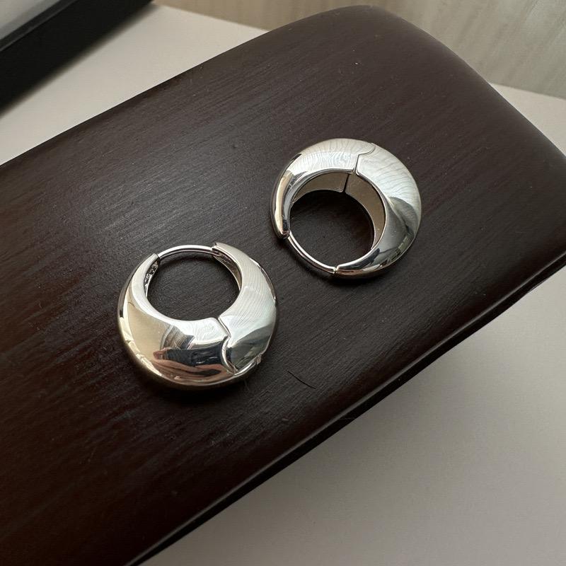 925 Silver Earrings For Women Trendy Simple Circle Handmade Earring Jewelry Prevent Allergy Party Accessories