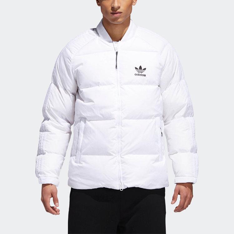 Adidas Originals Trefoil Baseball Collar Casual Sport Warm Down Jacket International Winter Men Outerwear White BR4799